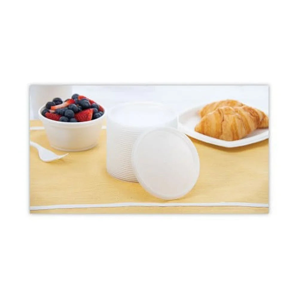 Dart Plastic Lids for Foam Cups, Bowls and Containers, FLatitude, Vented, Fits 6-32 oz, Translucent, 100/Pack, 10 Packs/Carton