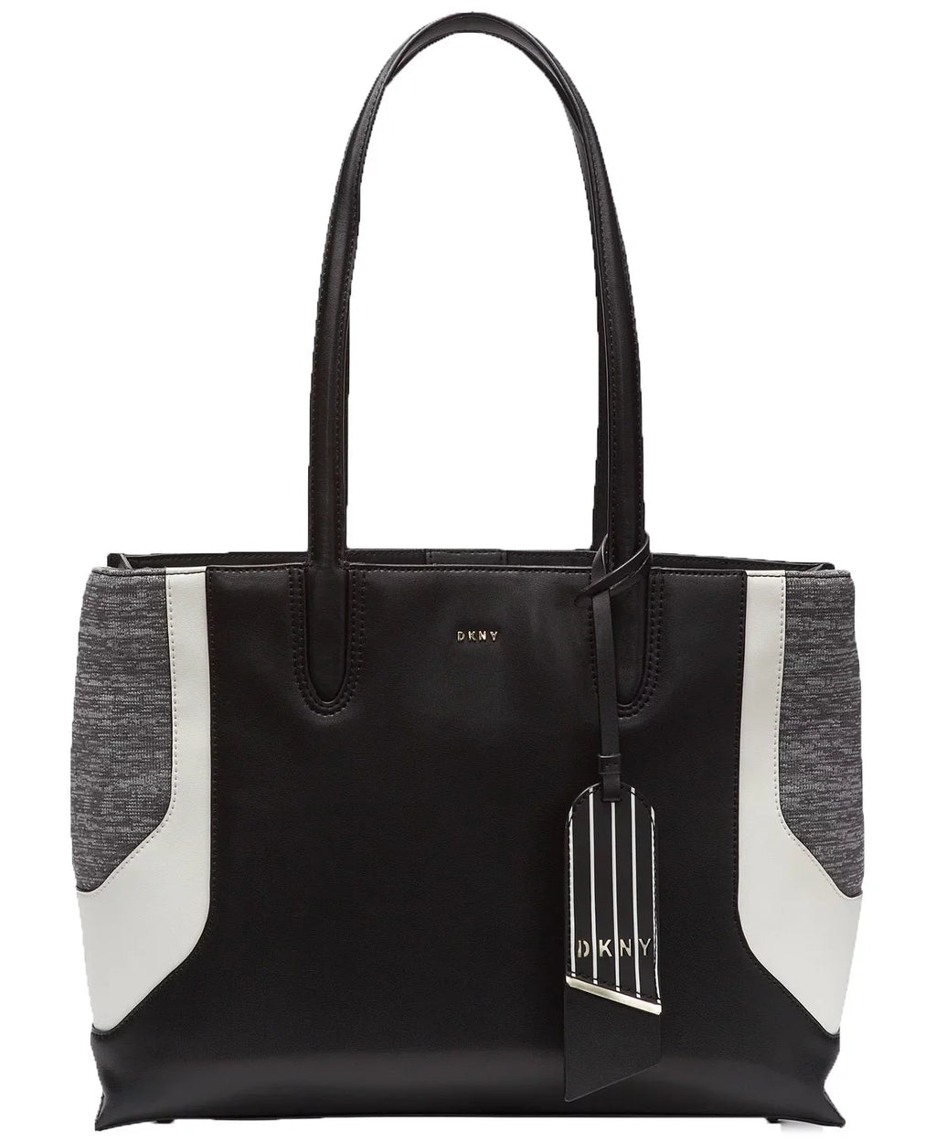 DKNY Jade Wide Handbag Tote (Gray/Black)