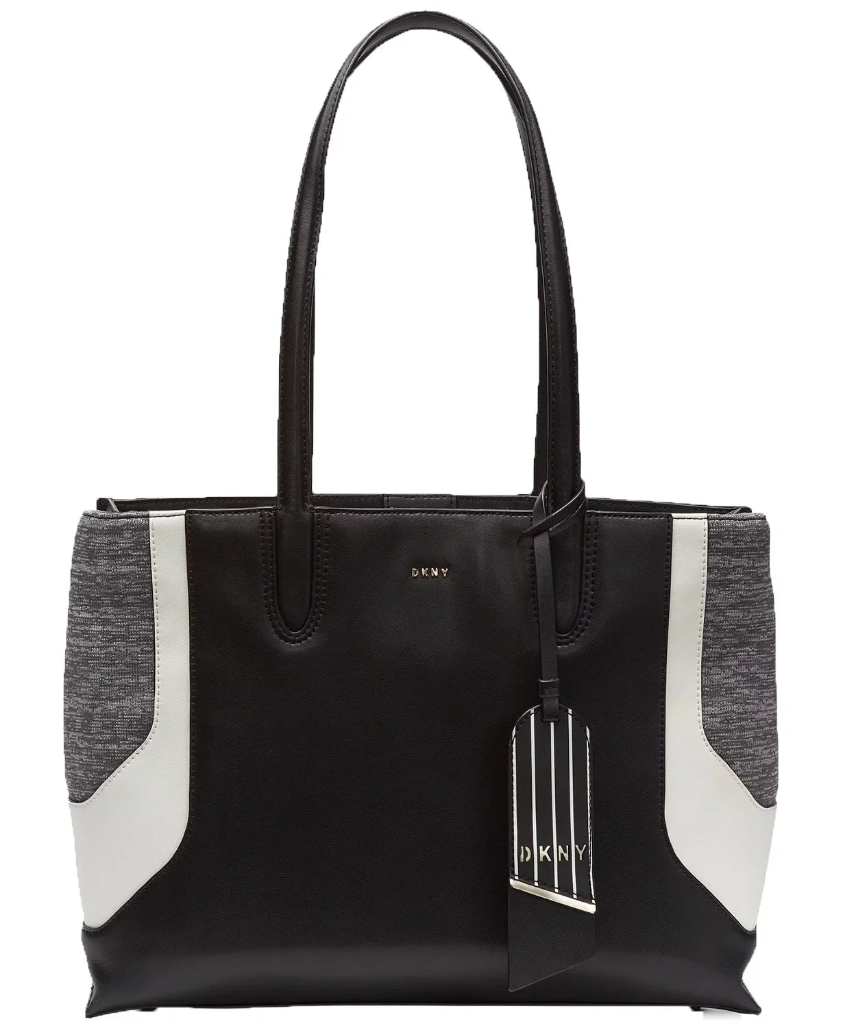DKNY Jade Wide Handbag Tote (Gray/Black)