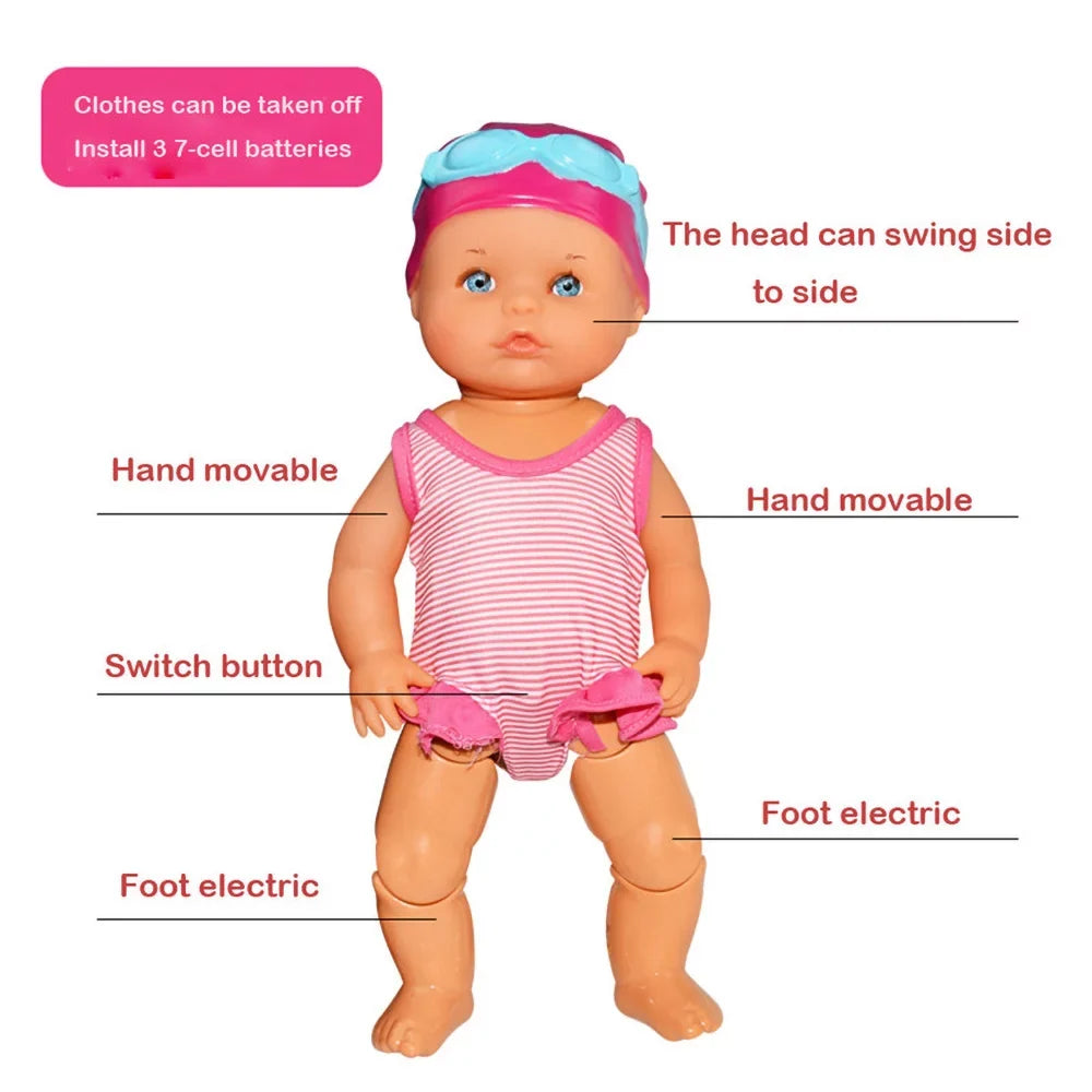 Sulobom Electric Swimming Doll for Pool Bath, Waterproof Bathtub Toys, Kids, Child, Pool Toys