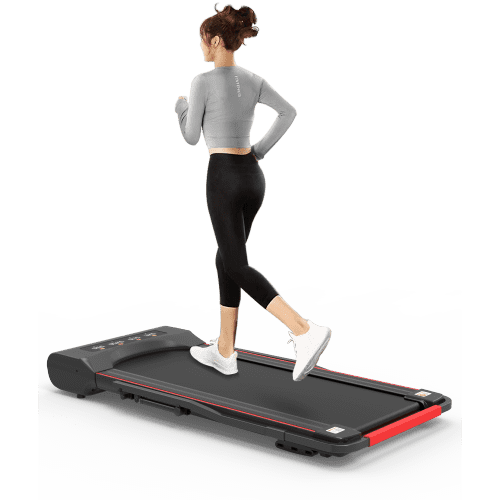 Under Desk Walking Pad Treadmill Foldable with Handlebar Remote Controll
