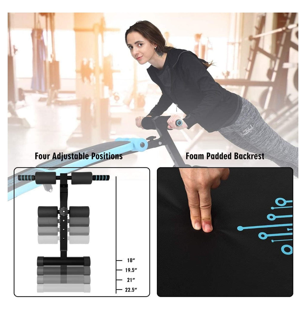 Sit Up Bench for , Sit-up Bench for Ab Workout Equipment with 3 Adjustable Height Settings for Home Gym, Reverse Handle