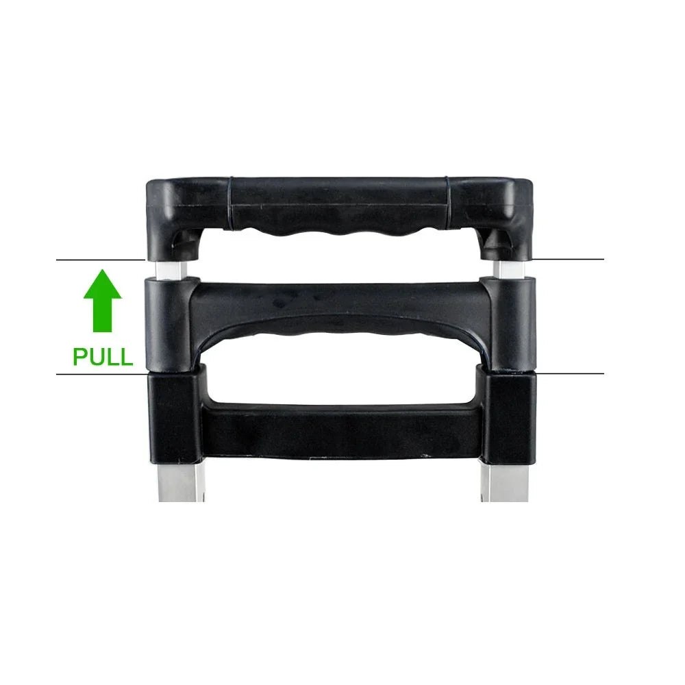 SEGAWE Compact Folding Aluminium Hand Trolley Dolly Push, Black, Luggage Carts.