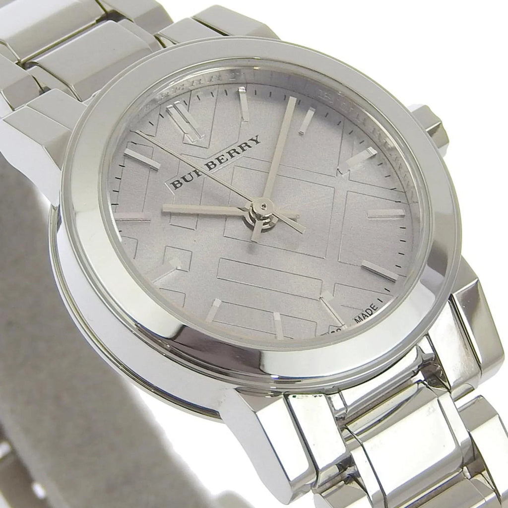 Pre-Owned Burberry Watch BU9229 Stainless Steel Silver Quartz Analog Display Ladies Dial (Good)