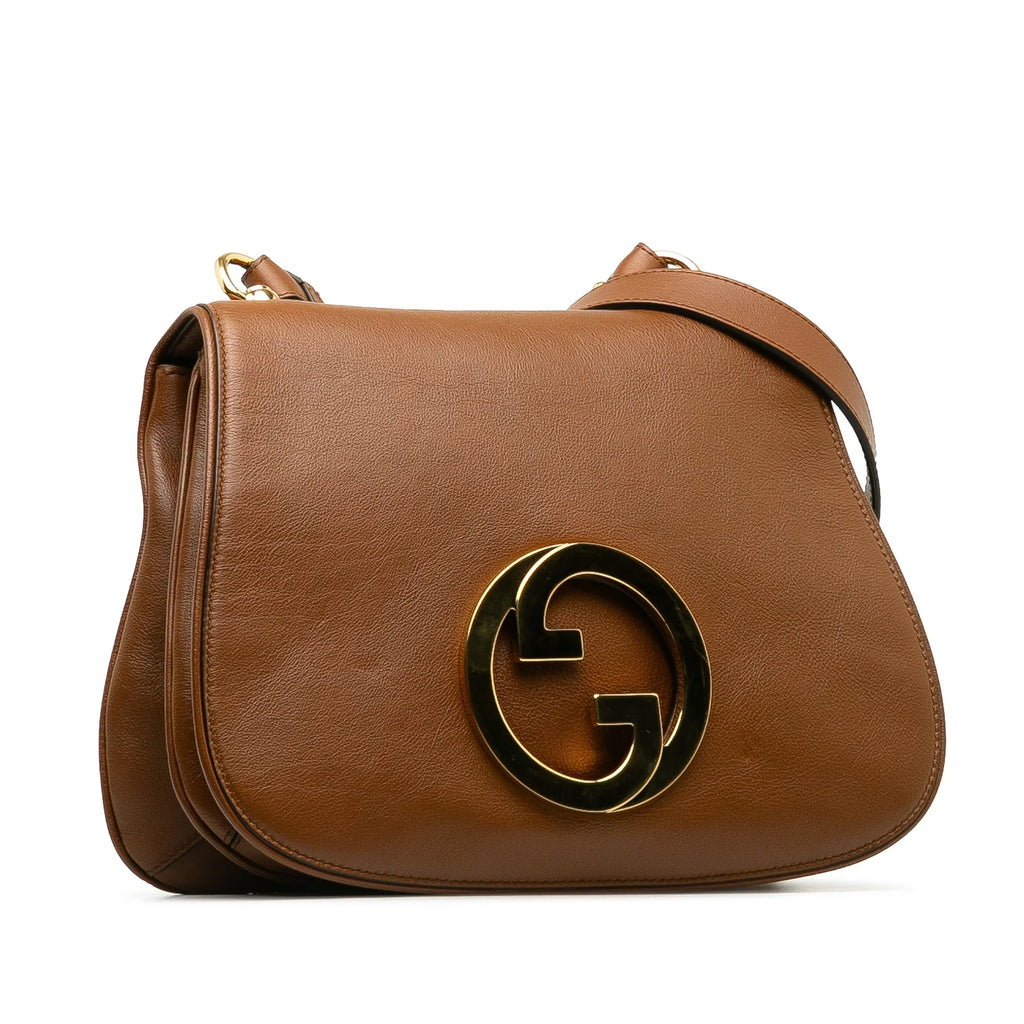 Pre-Owned Authenticated Gucci Medium Blondie Bag Calf Leather Brown Crossbody Bag Unisex (Good)
