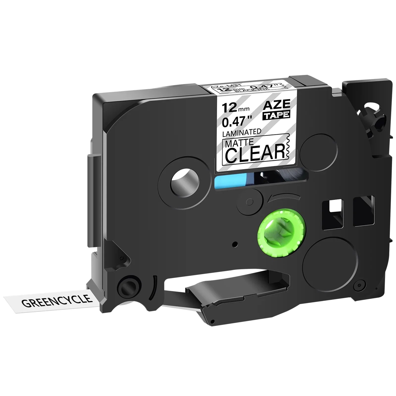 GREENCYCLE 20PK Compatible for Brother P-interactive Black on Matte Clear 12mm 0.47" TZe-M31 TZ-M31 TZM31 TZeM31 Laminated Label Tape