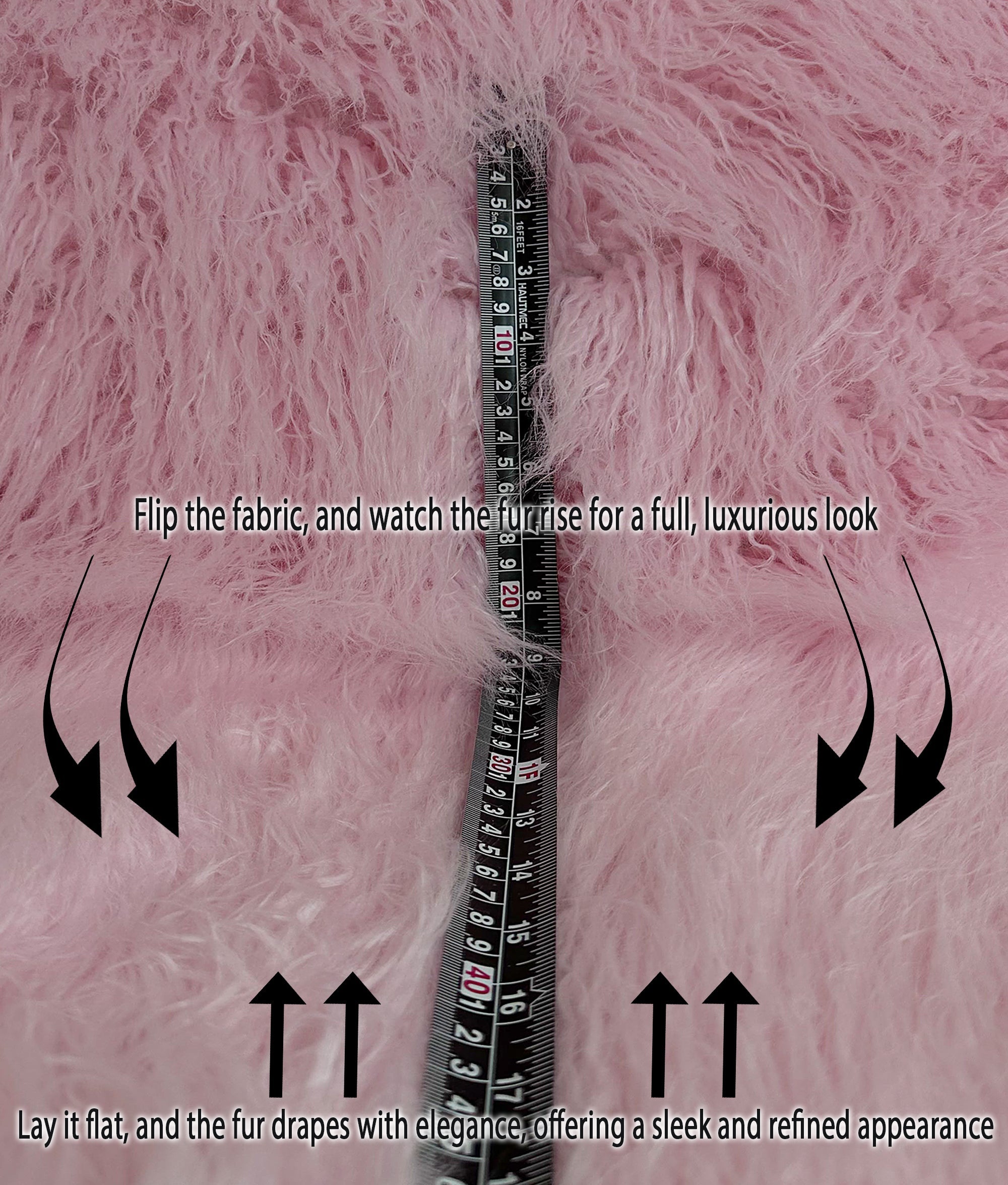 Faux Fake CURLY Yak FUR 3.5" LONG Pile Japanese Fire Retardant Yarn 2.3oz Per Yard / Craft, Sewing Cosplay 58" Wide Sold by Continuous Yard (Pink)