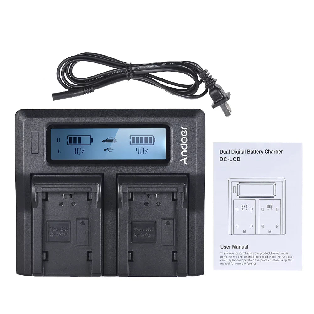 Andoer NP-FZ100 Dual Channel LCD Battery Replacement for  A7III A9 A7RIII A7SIII