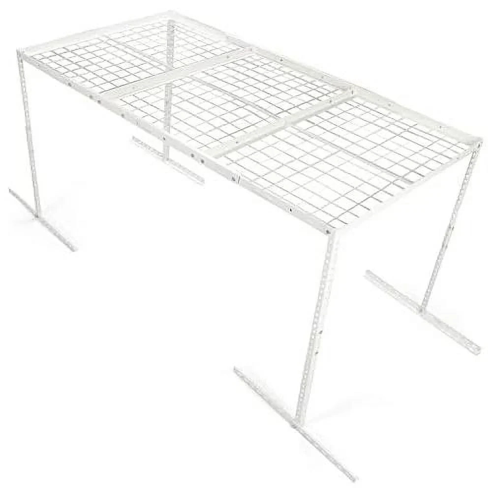 3X6 Overhead Garage Storage Rack Adjustable Ceiling Garage Organization Shelf Ceiling Mounted Storage Racks White