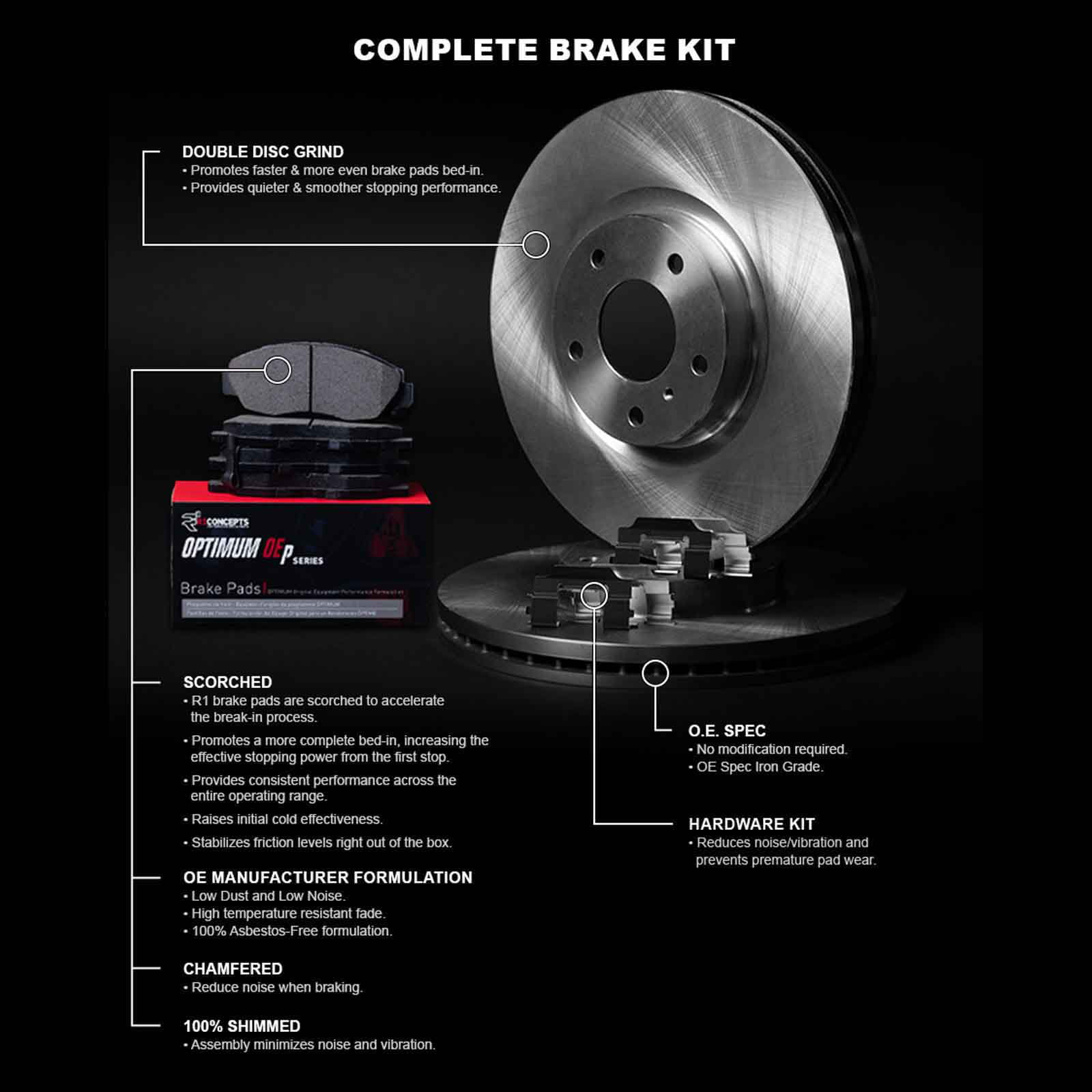 R1 Concepts Wfuh1 27199 R1 Concepts Brake Rotor Blank With Optimum Oe Pads & Fits select: 2003-2007 VOLVO XC70, 2004-2009 VOLVO S60 2.5T