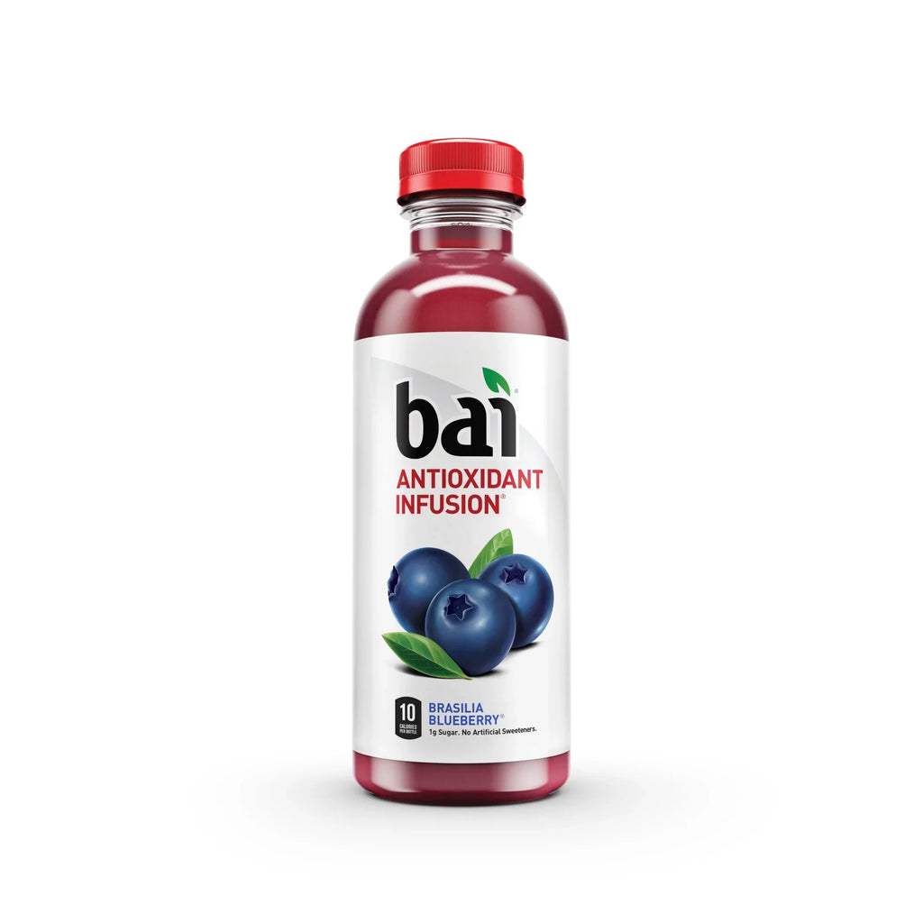 Bai Gluten-Free, Brasilia Blueberry, Antioxidant Infpre-owned Drink, 18 Fl Oz, 12 Pack Bottles