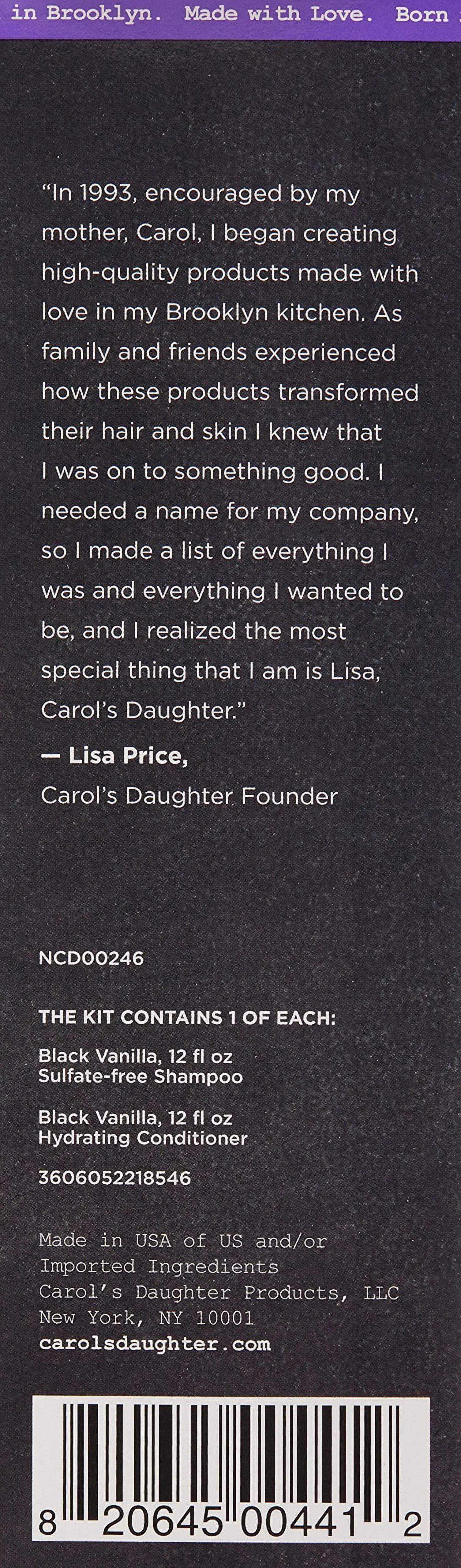Carol?s Daughter Black Vanilla Moisture & Shine Shampoo and Conditioner Set For Dry Hair and Dull Hair, Sulfate Free Shampoo and Hydrating Hair Conditioner (Packaging May Vary)