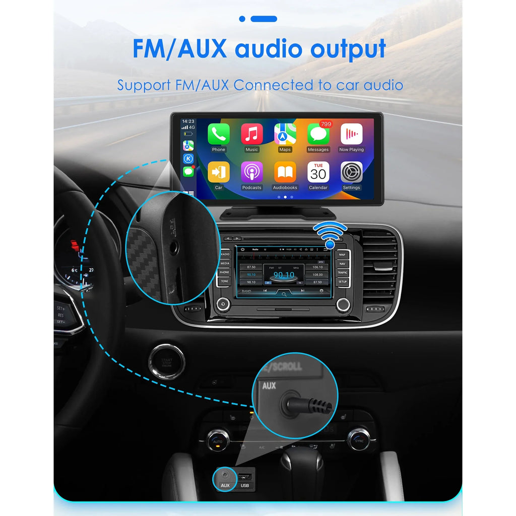 Android Auto Wireless  Carplay 360° Adjustable 10.26 Inch Touchdisplay Car Radio Stereo Head Unit Bluetooth GPS Navigation Player With Backup Camera
