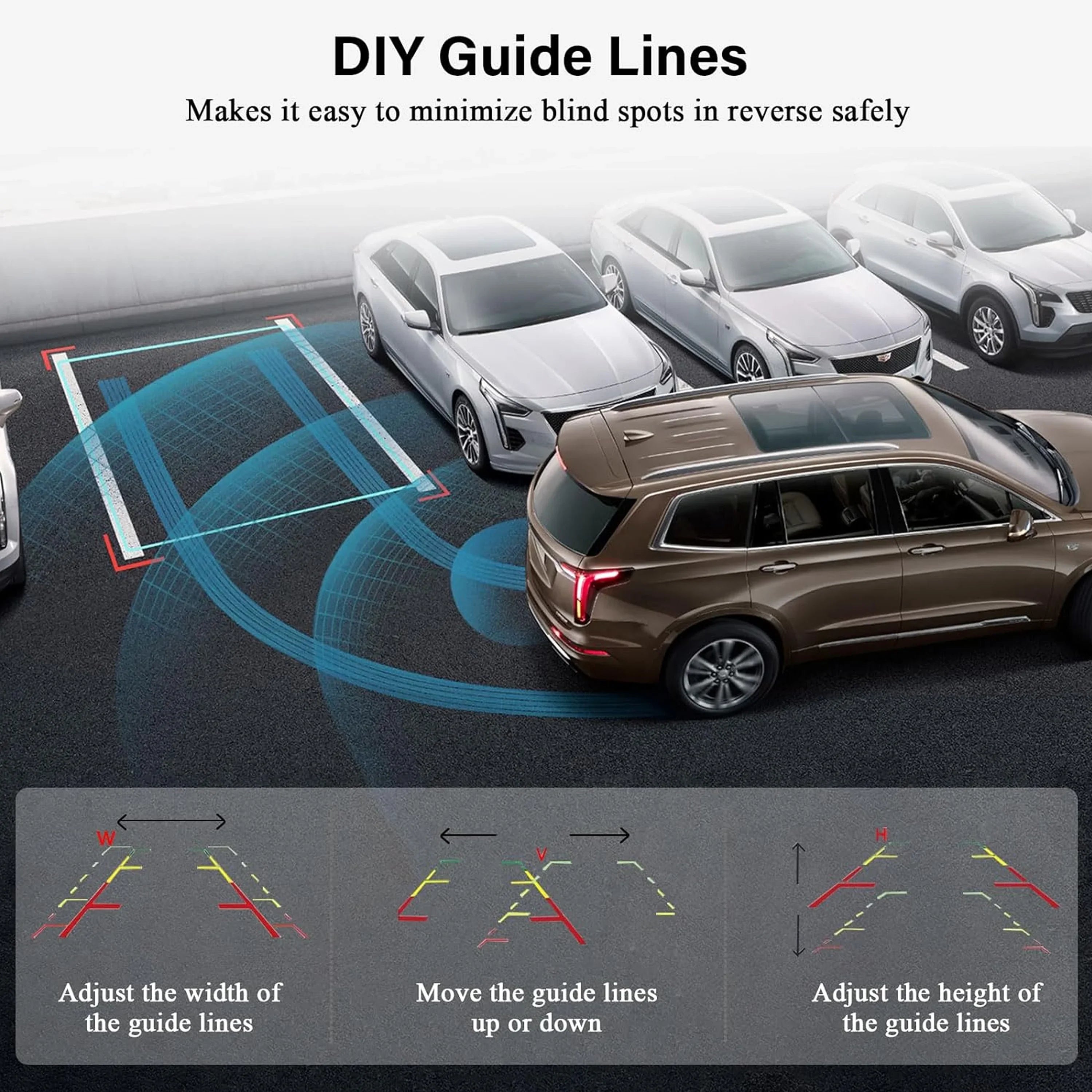 TOGUARD Digital Signal Wireless Back up Camera Kit, 5'' Monitor 1080P Waterproof Rear Backup Camera with 8 LED IR Night Vision for Cars Trucks Van Large Vehicles