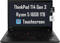 ThinkPad T14 Gen 3 14" WUXGA Touchdisplay (AMD Ryzen 5 Pro 6650U, 16GB DDR5 RAM, 1TB SSD, 6-Core(Beats i7-1165G7)) Business Laptop, Backlit, Fingerprint, FHD Webcam, 3-Year Warranty, Win 11 Pro