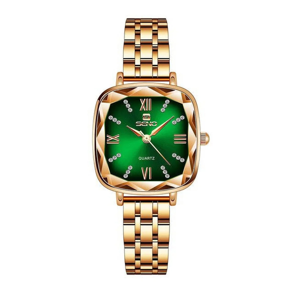 Women Wrist Watch 2022 Square Rose Gold Ladies Watch For Female Clock Stainless Steel Women Watches Top Brand Luxury Rhinestone