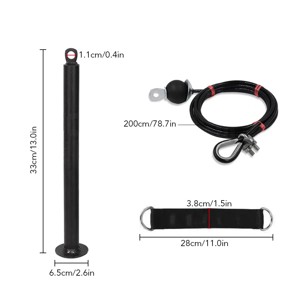 Pulley Cable Machine Attachment System with Upgraded Loading Pin Super-Silent Detachable 360 Degree Rotation Pulley Fitness Arm Biceps Triceps Strength Training Home Gym Workout Equipment