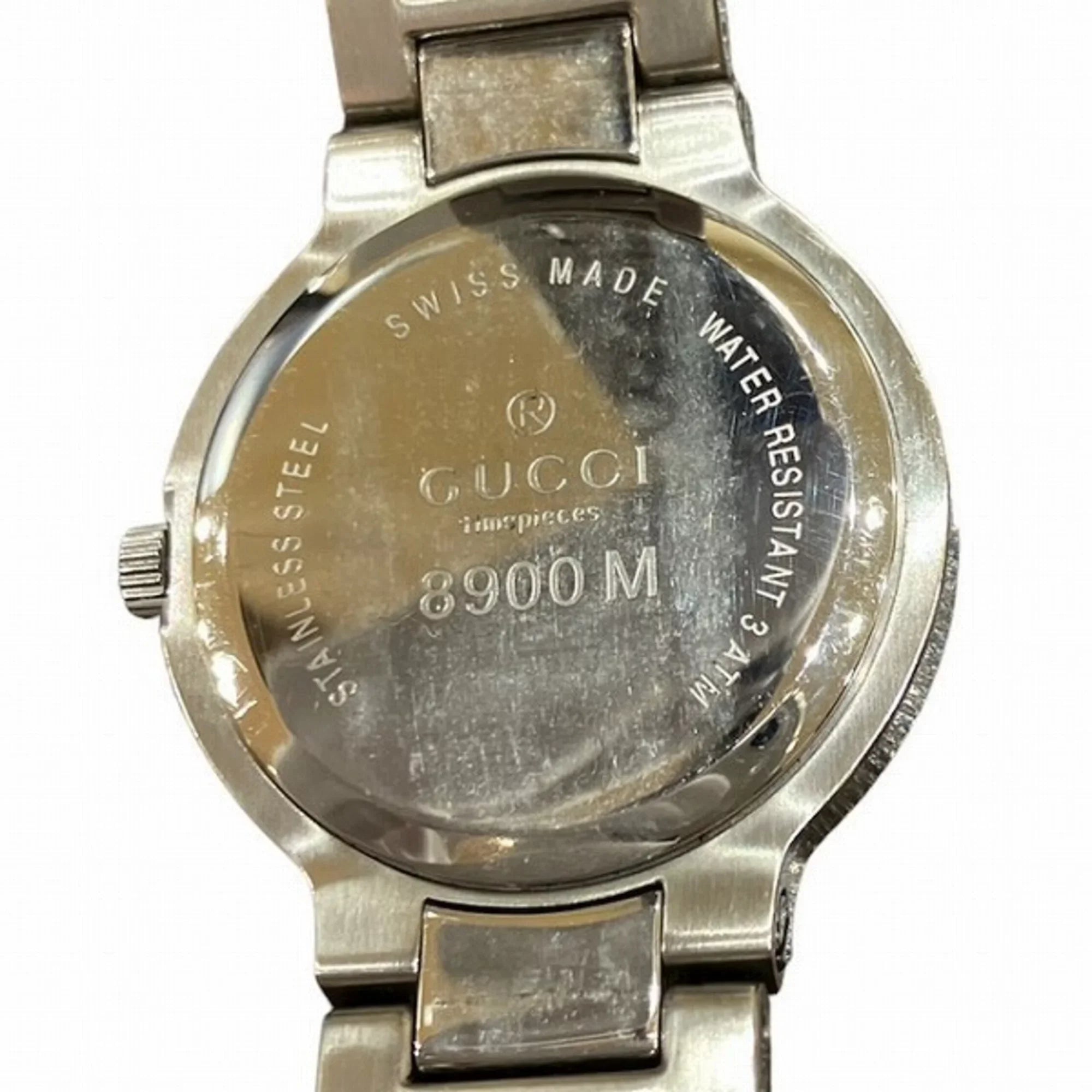 Pre-Owned Gucci GUCCI 8900M quartz silver watch ladies (Good)