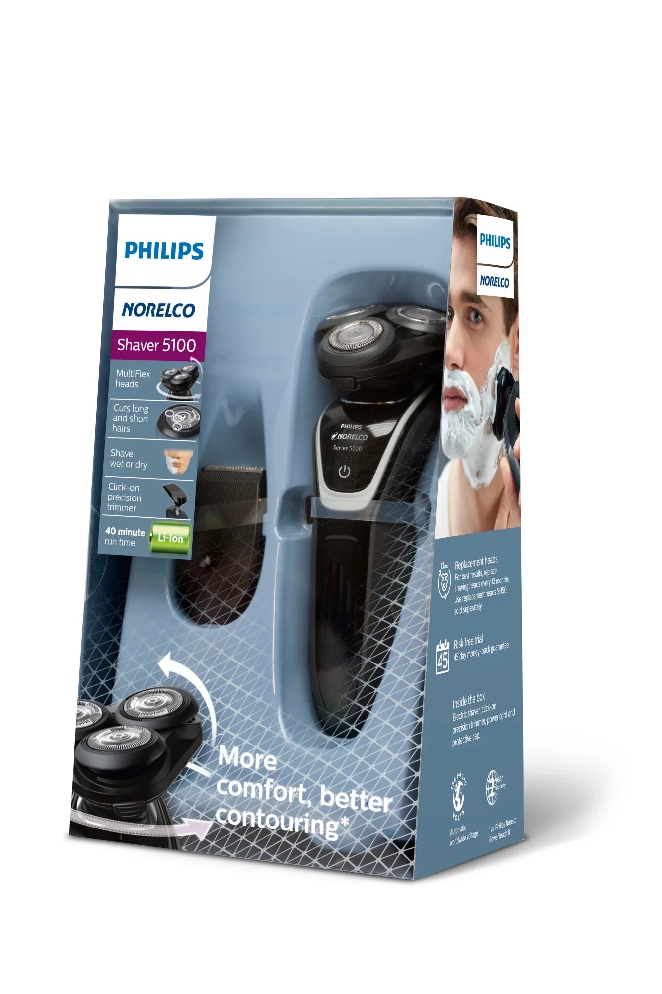 Philips Norelco 5100 Rechargeable Wet/Dry Electric Shaver S5210/81