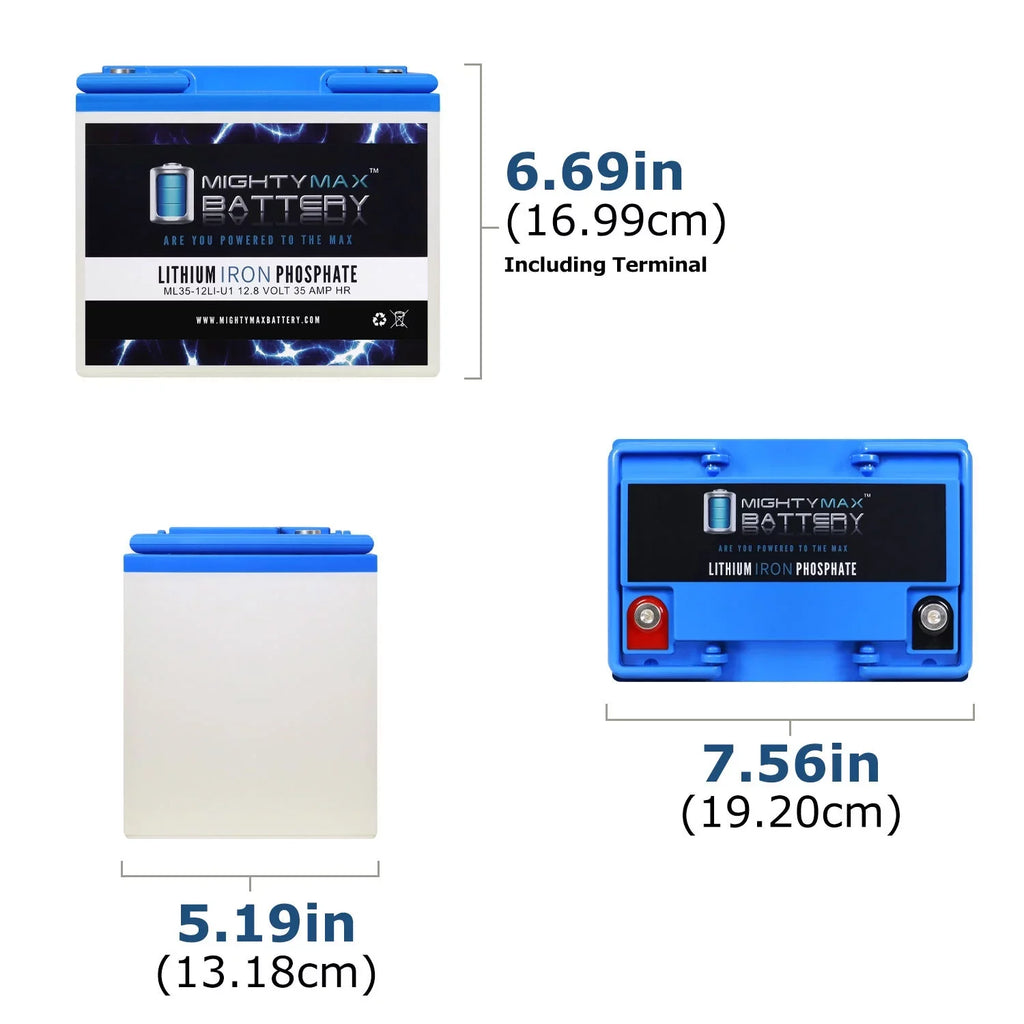 12V 35AH U1 Lithium Replacement Battery compatible with Titan PWR Motorized Wheelchair - 4 Pack