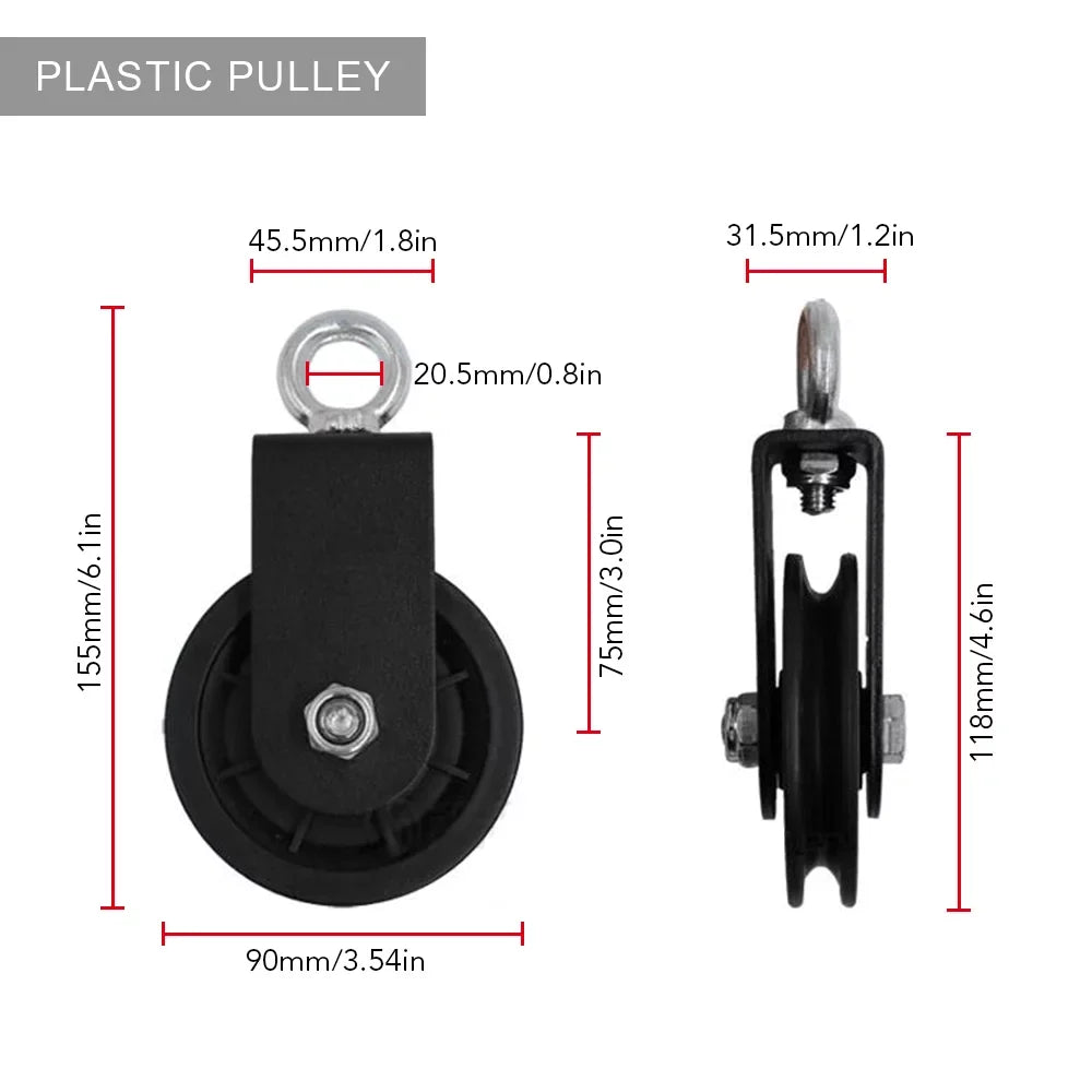 Pulley Cable Machine Attachment System with Upgraded Loading Pin Super-Silent Detachable 360 Degree Rotation Pulley Fitness Arm Biceps Triceps Strength Training Home Gym Workout Equipment