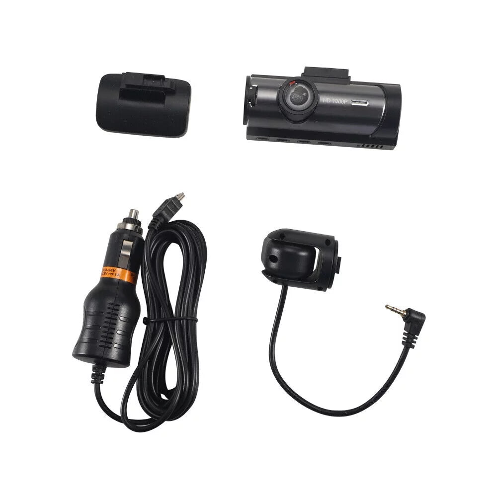 JLLOM Car DVR Dash Cam with Dual Lens Front and Inside Camera - 1080P