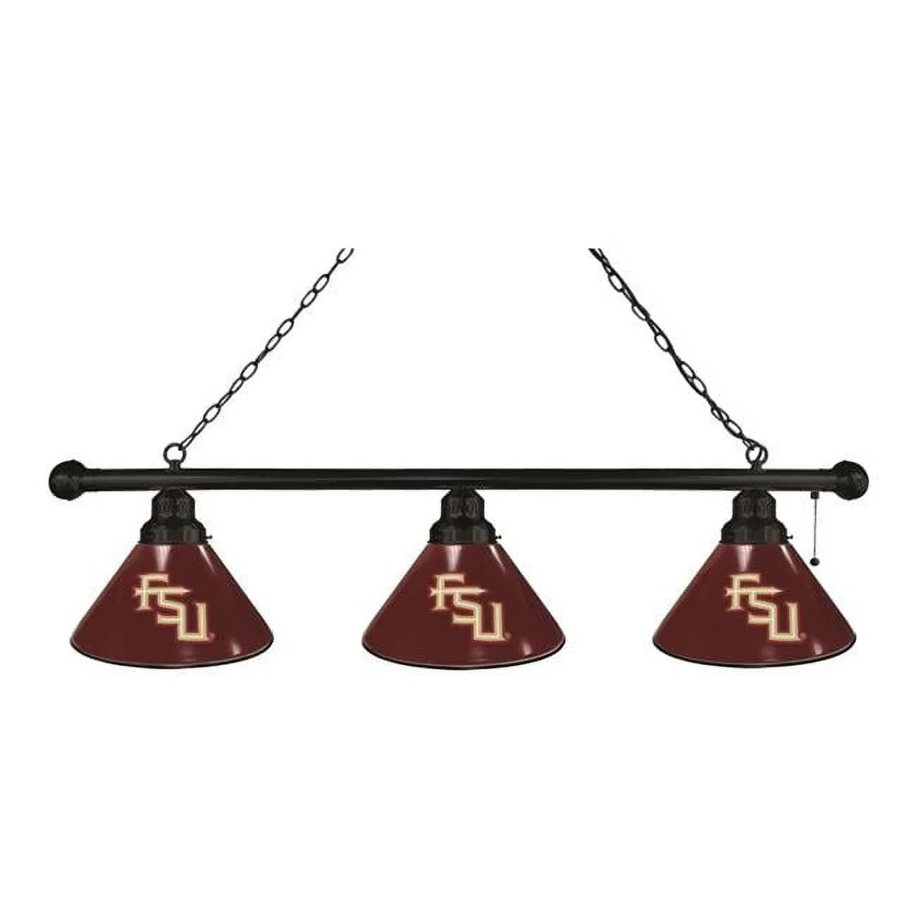 Holland Bar Stool  Florida State Script Seminoles 3 Shade Pool Billiard Light, Black