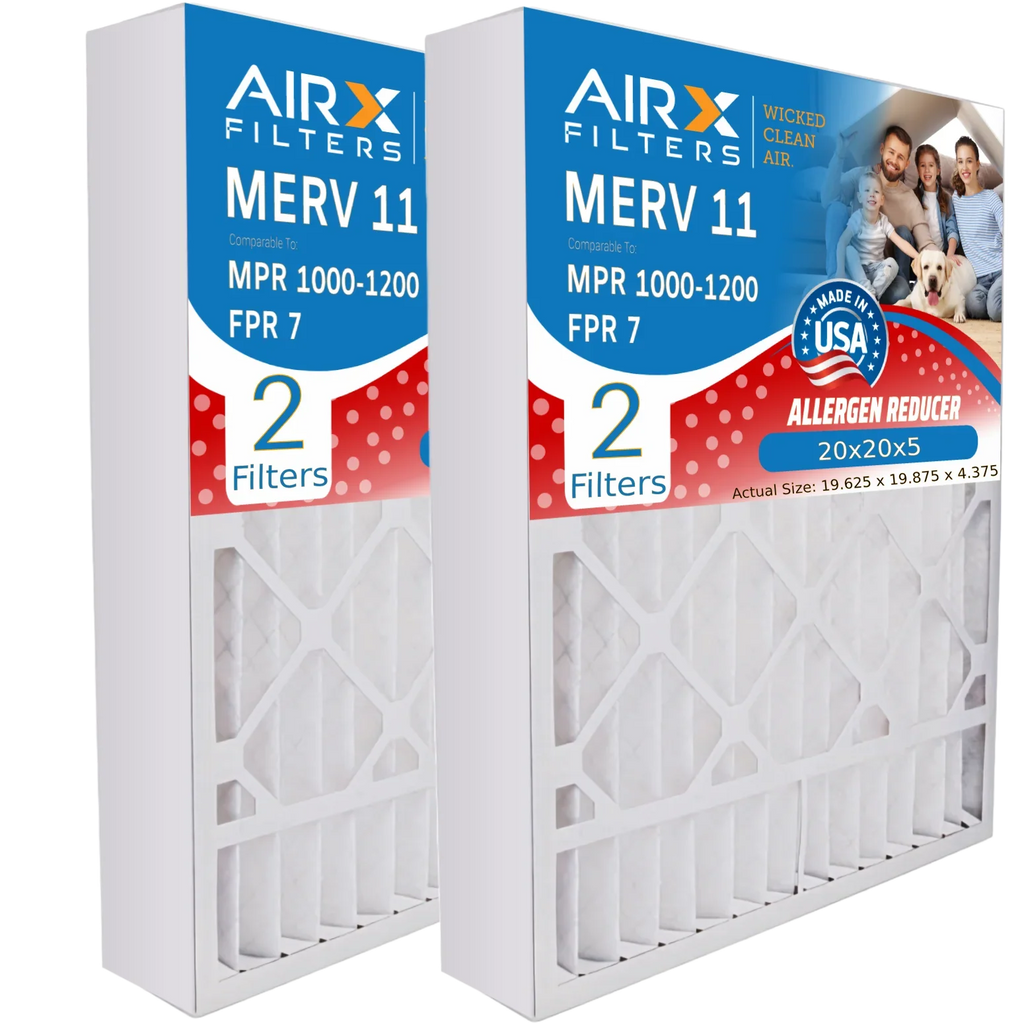 20x20x5 Air Filter MERV 11 Comparable to MPR 1000, MPR 1200 & FPR 7 Compatible with Lennox X0585 Air Filter 2 Pack by AIRX FILTERS WICKED CLEAN AIR.