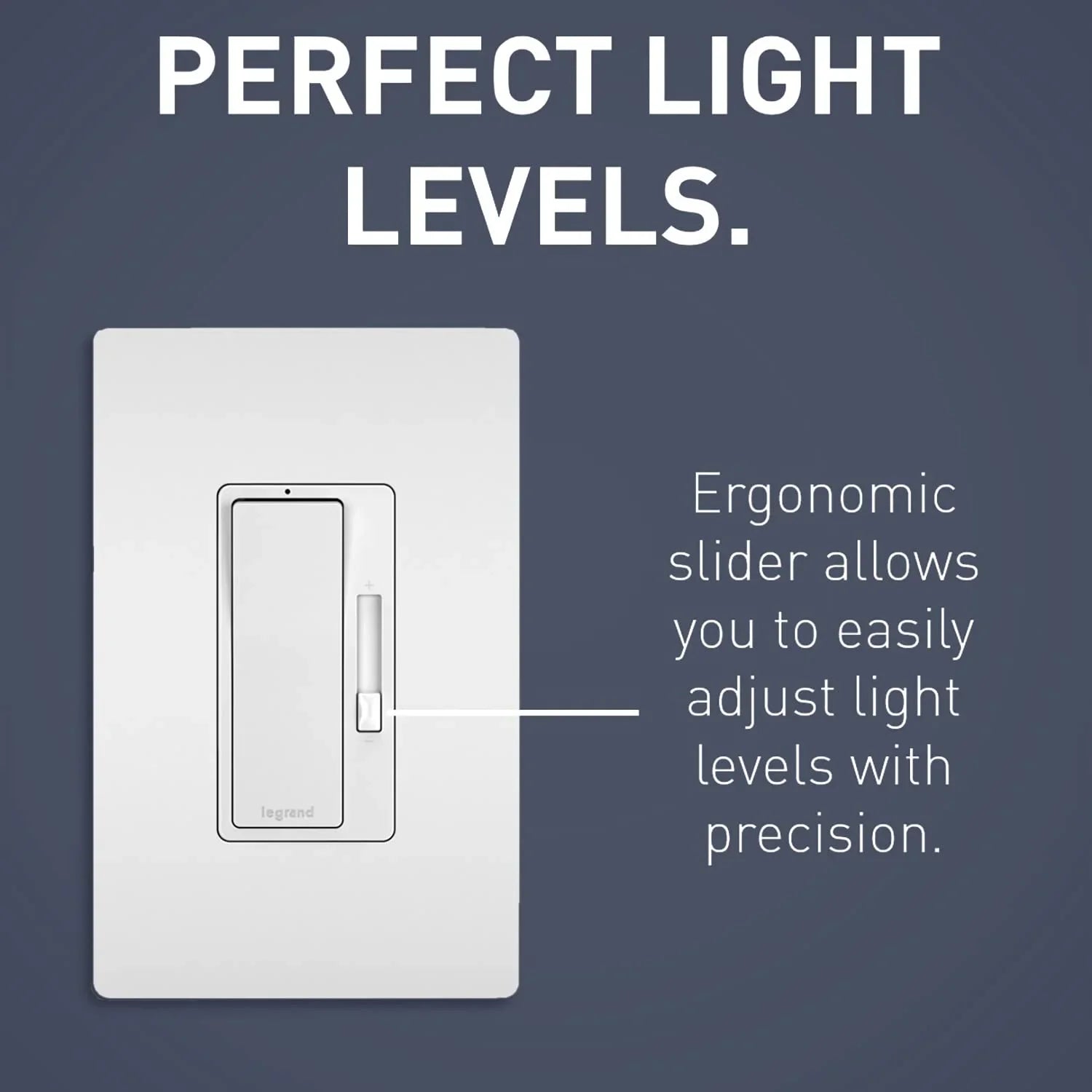 Legrand - Pass & Seymour Radiant Dimmer Light Switch, Single Pole Dimmer Switch and 3 Way Rocker Wall Switch, Interchangeable Tri-Color FacepLatitudees Paddle Dimmer, RHCL453PTCCCV4, 1 Count