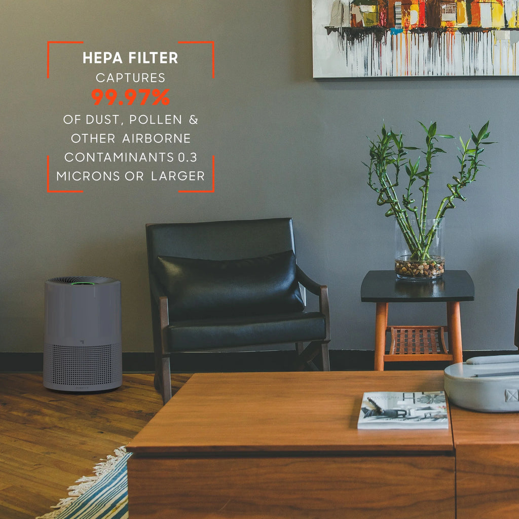 Sharper Image True HEPA Air Purifier, Covers up to 350 Sq. Ft., Gray (New)