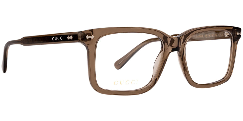 GUCCI GG0914O 002 Rectangular Squared Brown Demo Lens 54 mm Men's Eyeglasses
