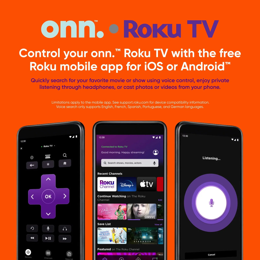 onn. 40” Class FHD (1080P) LED Roku Smart TV (100058007)