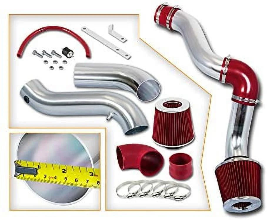 Rtunes Racing Cold Air Intake Kit + Filter Combo RED Compatible For 05-10 Chrysler 300 Touring/Limited 05-09 Dodge Magnum/Charger 3.5L V6