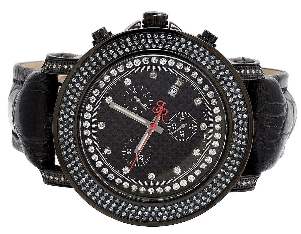 Joe Rodeo Mens Joe Rodeo Junior JJU3 Black PVD 50MM Diamond Watch 2.5 Ct