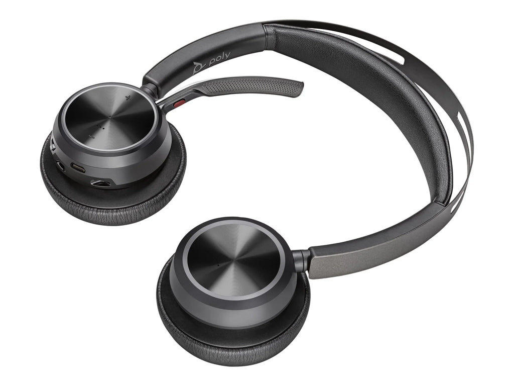 Poly Voyager Focus 2 USB-C Headset TAA - Siri, Google Assistant - Stereo - USB Type C - Wired/Wireless - Bluetooth - 164 ft - 20 Hz - 20 kHz - On-ear, Over-the-head - Binaural - Ear-cup - MEMS Tech...