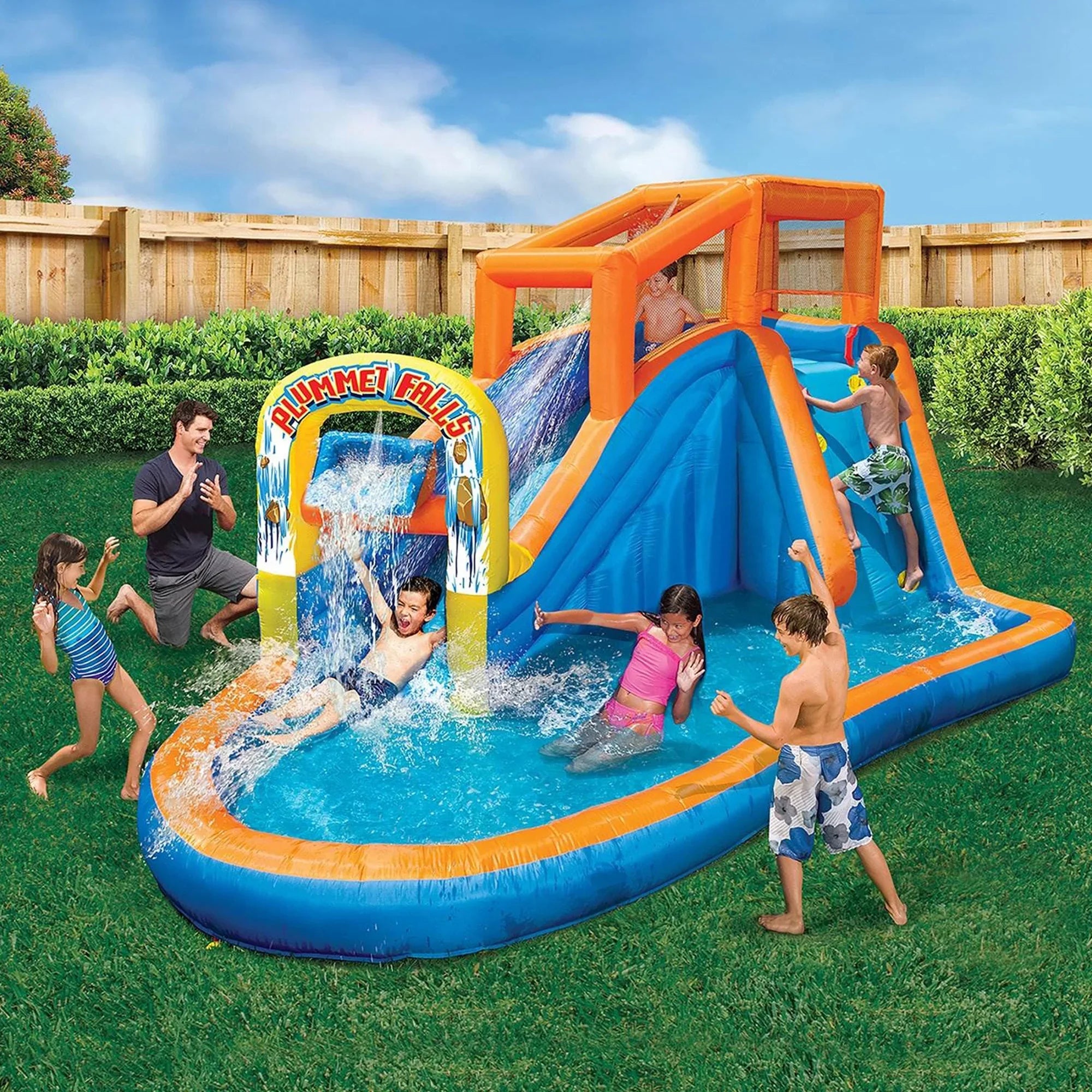 Banzai Plummet Falls Adventure InfLatitudeable Outdoor Water Park Splash Pool
