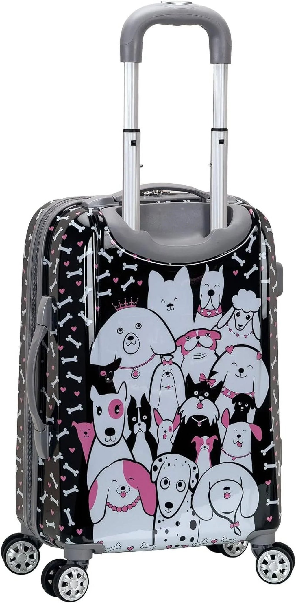 Open Box Rockland Vision Hardside Spinner Wheel Luggage Carry-On 20" - PUPPY/ MULTICOLOR
