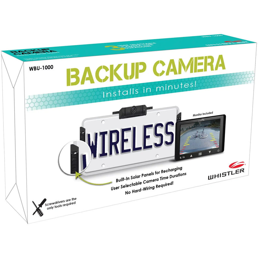 Whistler WBU-1000 Digital Wireless Backup Camera with Solar Panels