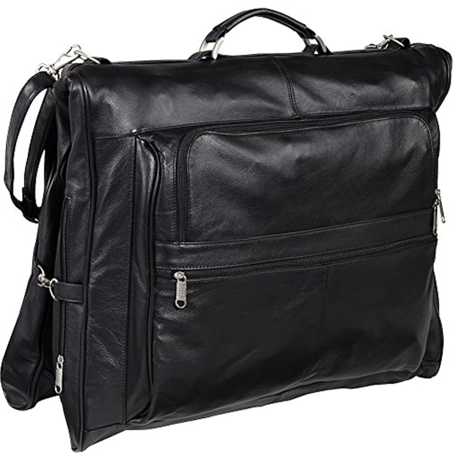 AmeriLeather Leather Three-suit Garment Bag (Black)
