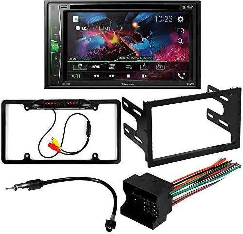 KIT4971 Bundle for 2002-2005 Volkswagen Jetta GLI W/ Pioneer AVH-241EX Double DIN Car Stereo with Bluetooth/Backup Camera/InstalLatitudeion Kit/in-Dash DVD/CD AM/FM 6.2" Touchdisplay Digital Media Receiver