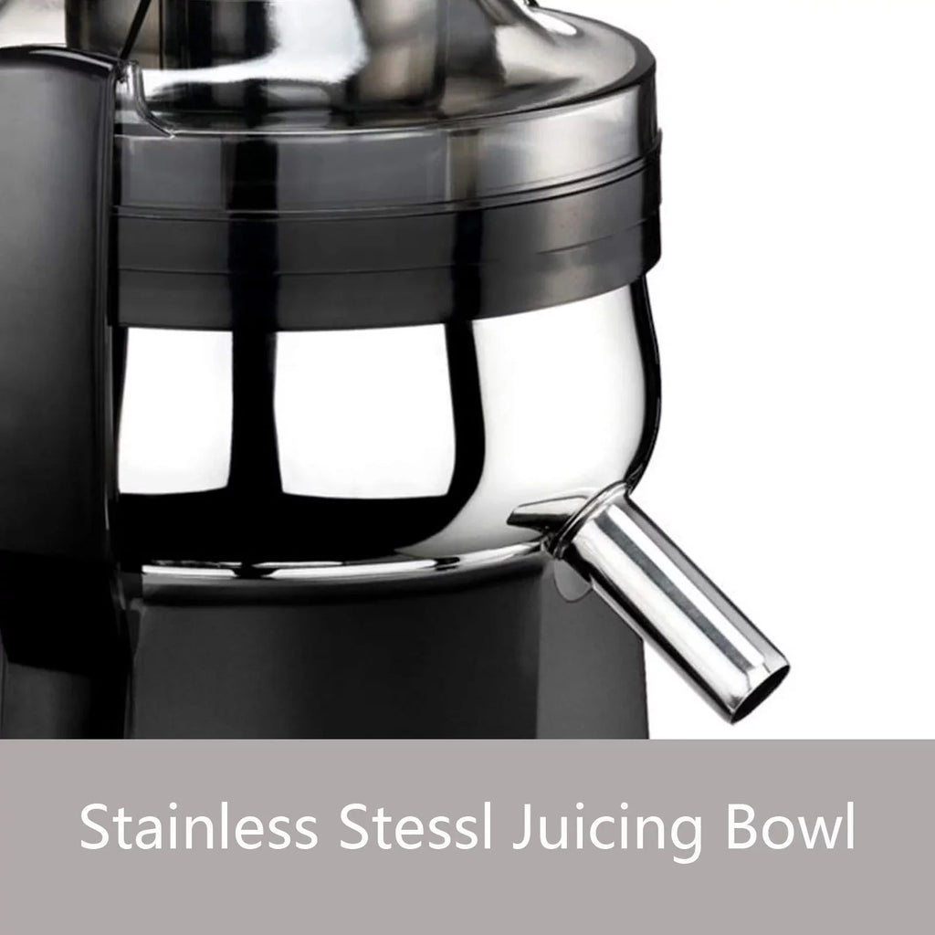 Centrifugal Juicer for Fruits & Vegetables - Hand Press Juicer with Safety Latch (Black)