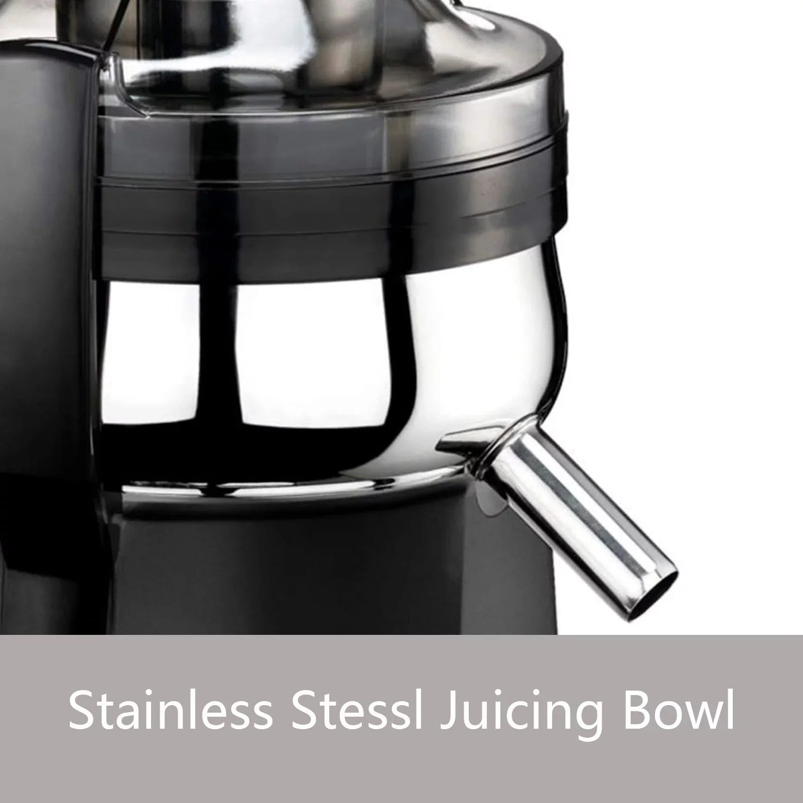Centrifugal Juicer for Fruits & Vegetables - Hand Press Juicer with Safety Latch (Black)