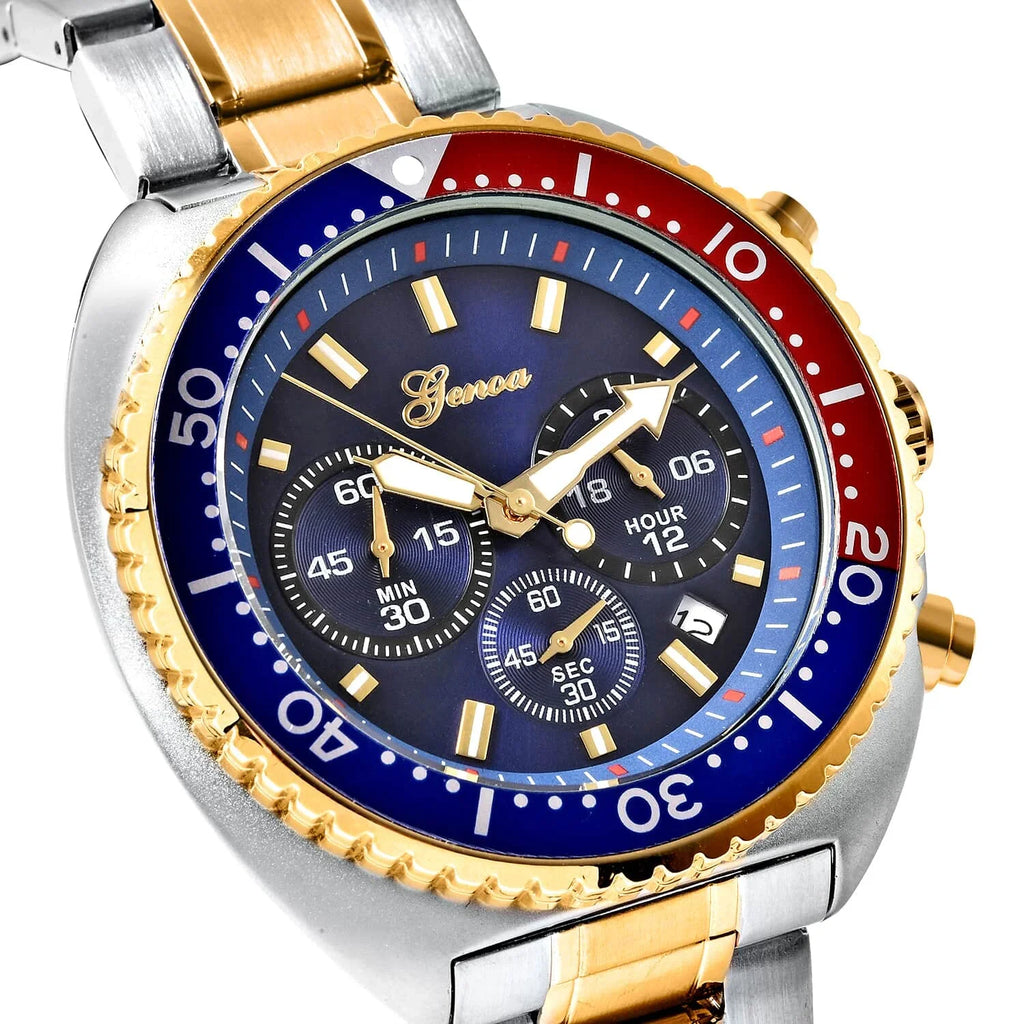 Genoa Water Resistant Watch for Dial Ion PLatitudeed Yellow Gold Strap Birthday Mothers Day Gifts for Mom