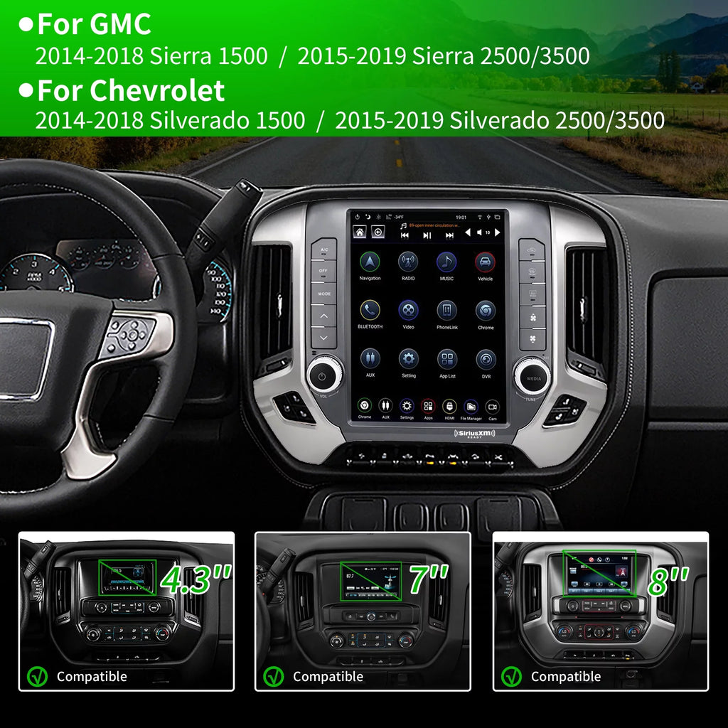 Linkswell Gen5 T-style 12.1 inch Car SirusXm Raido Stereo for Chevrolet Silverado 2014-2021 GMC 2014-2019 Touch Screen Navigator Android Truck Replacement GPS radio 4G+64G  Carplay Auto