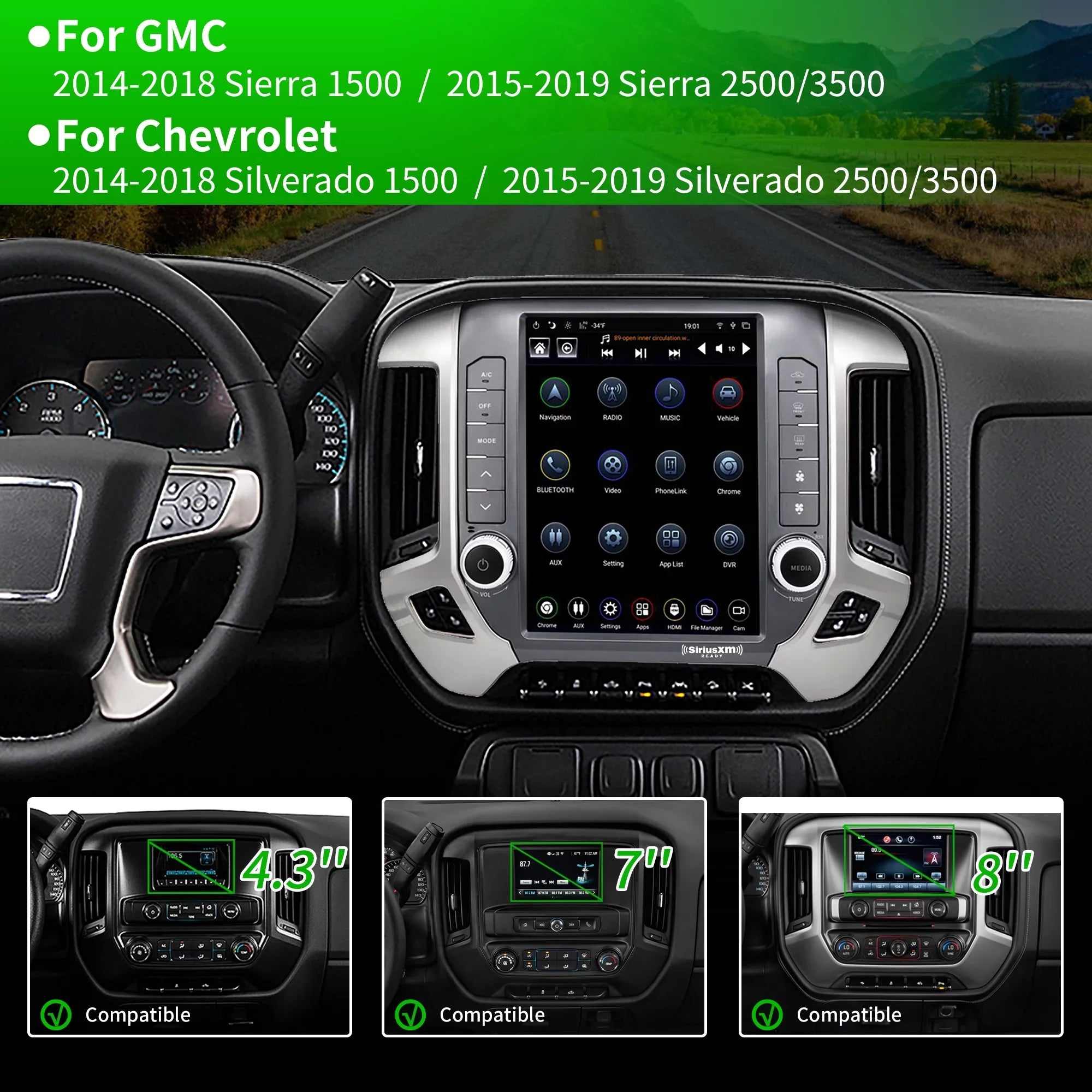Linkswell Gen5 T-style 12.1 inch Car SirusXm Raido Stereo for Chevrolet Silverado 2014-2021 GMC 2014-2019 Touch Screen Navigator Android Truck Replacement GPS radio 4G+64G  Carplay Auto