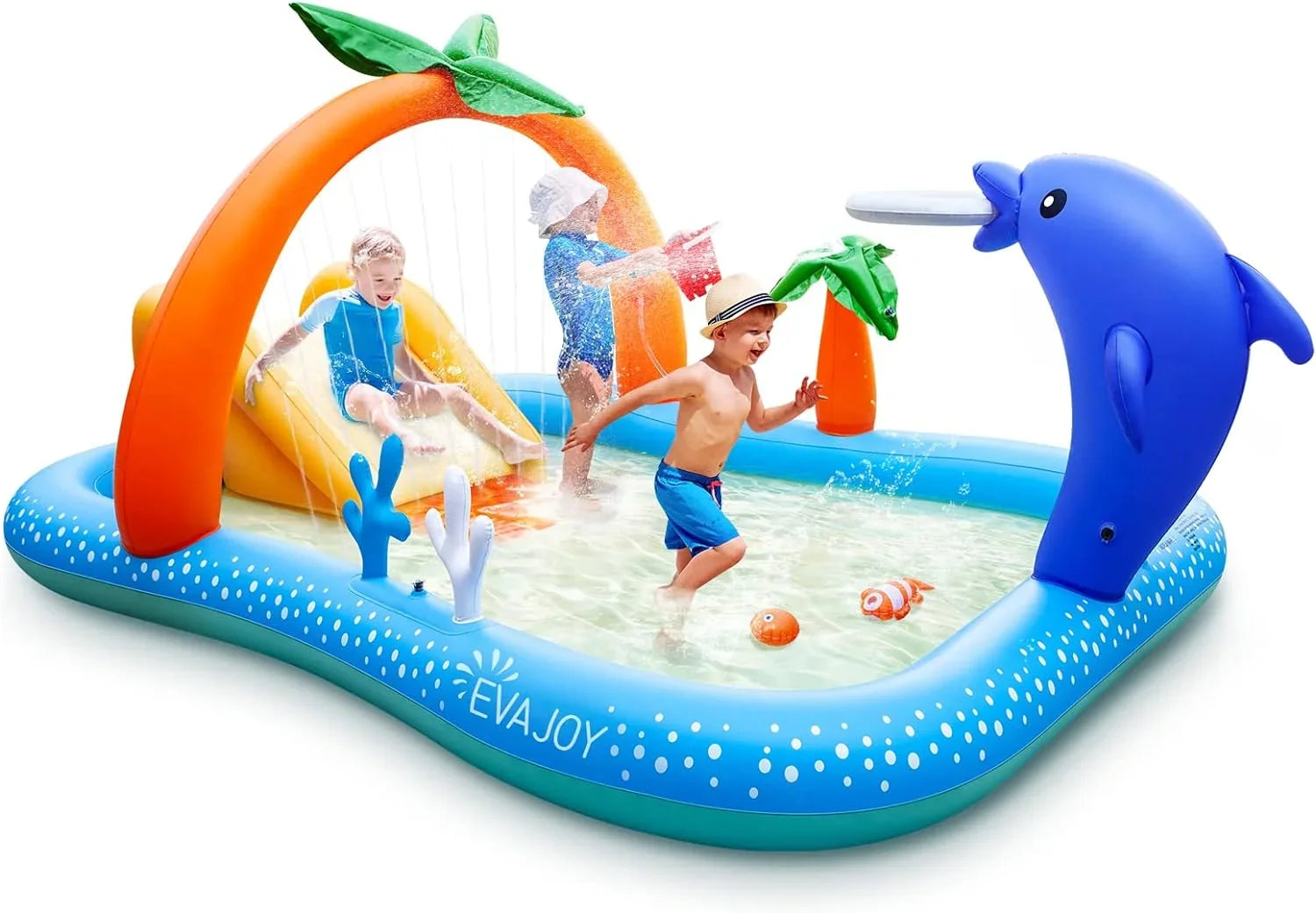 Sable InfLatitudeable Pool, 95 x 75 x 40in Rectangular Swimming Pool for Toddlers, Kids, Family, Above Ground, Backyard, Outdoor
