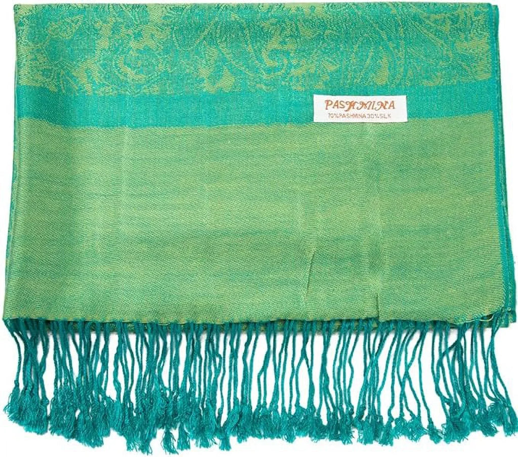 Becolored Paisley Pashmina Silk Scarf Shawl Jacquard Cashmere Wrap Stole Two Tones Reversible