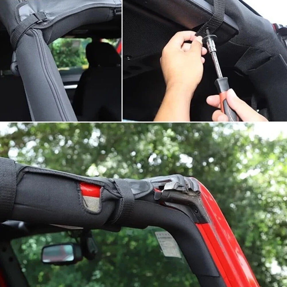 JLLOM Premium Jeep Wrangler JK JKU 07-18 Leather Top Sunshade - Easy Install, Maximum Sun Protection