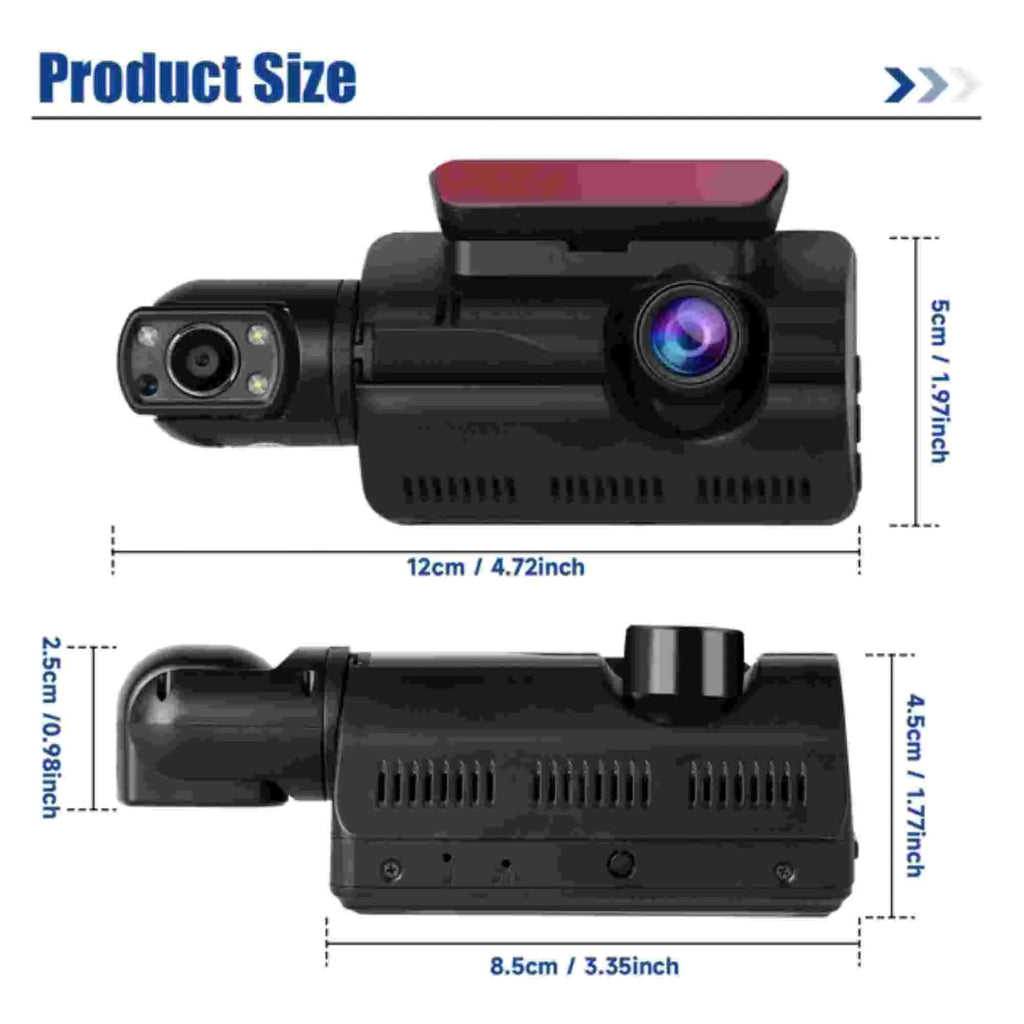 Dinling 1080P Dual Lens Car DVR Dash Cam Video Recorder G-Sensor Front and Rear Camera