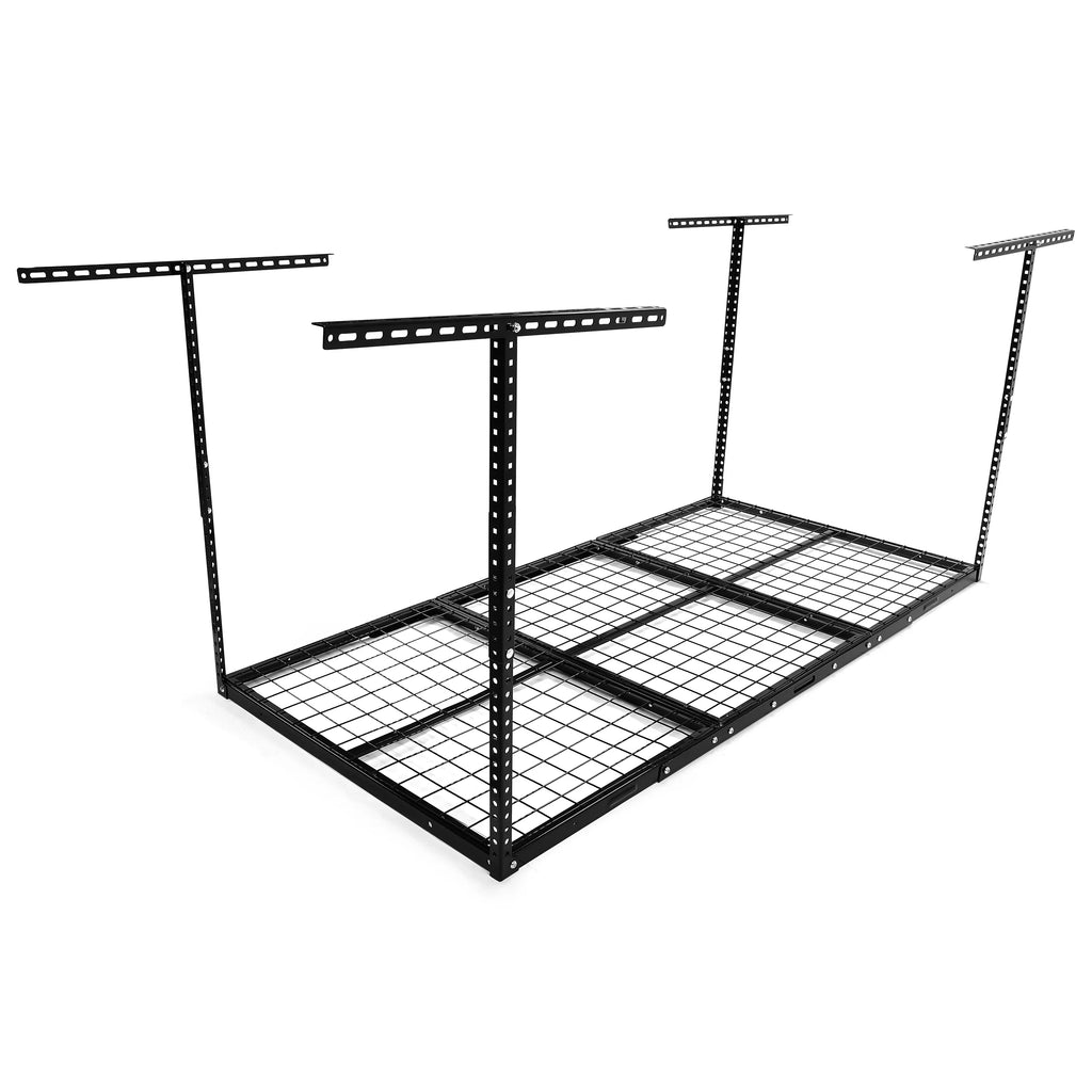 Hecasa 3 x 6 Overhead Garage Storage Rack Adjustable Garage Ceiling Mounted Storage Rack Black Steel